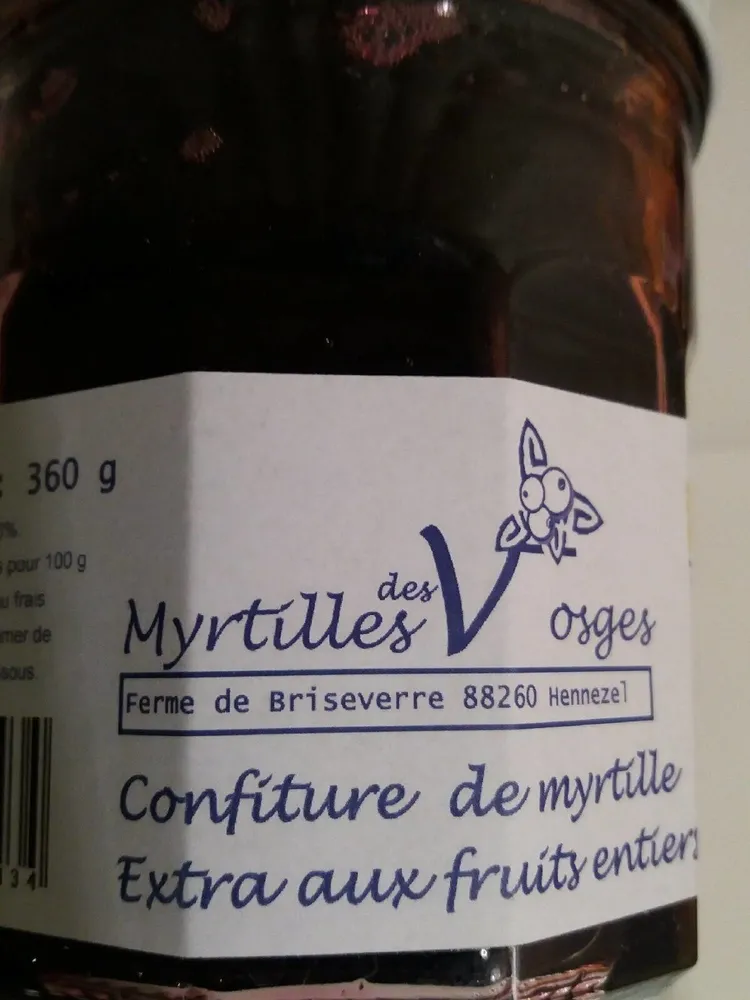 Confiturede myrtille extra aux fruits entiers