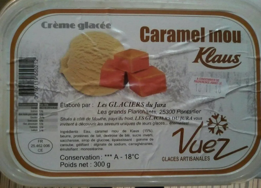 Crème glacée caramel mou