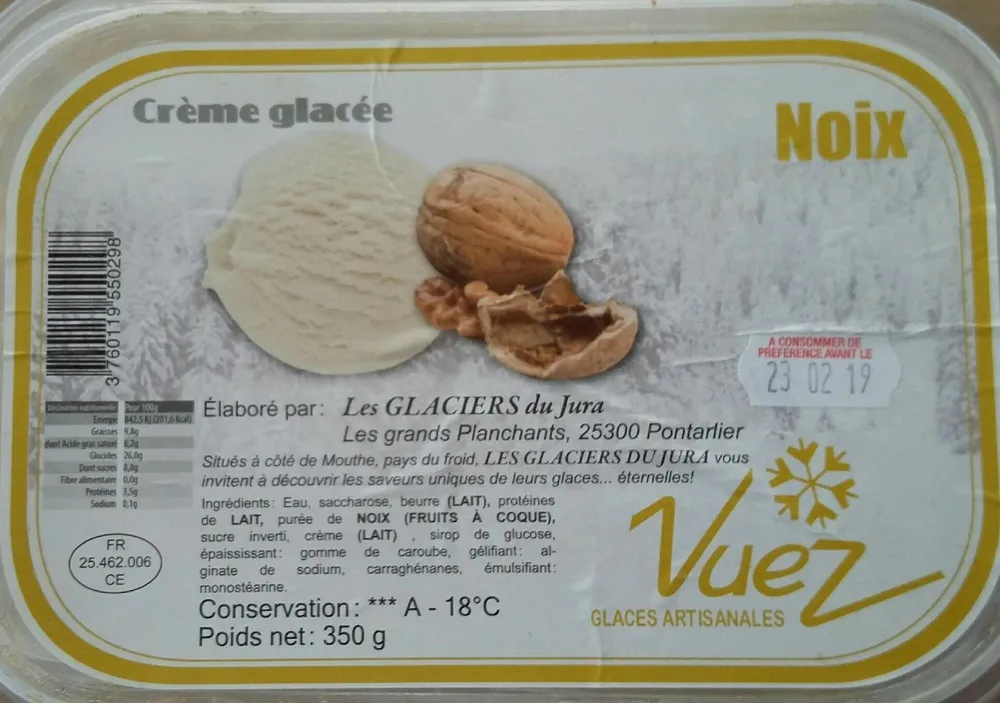 Creme glacée noix