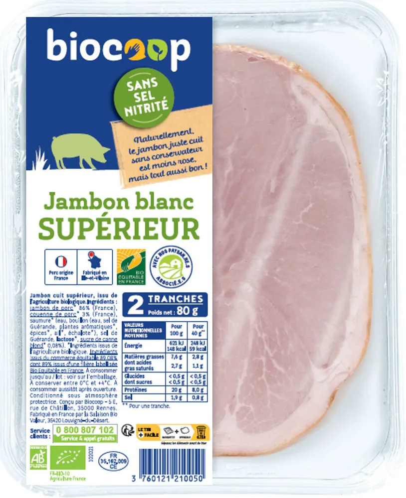Jambon blanc sup s/sel nitrité (2) 80gCC