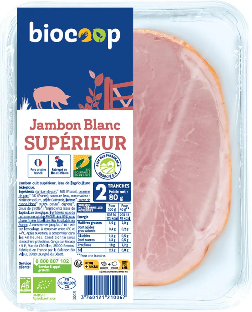 Jambon blanc supérieur (2) 80g CC