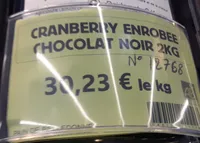 Cranberry enrobée chocolat noir