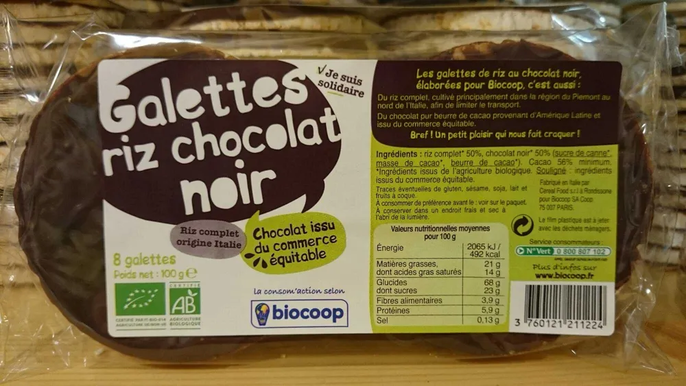 Galettes de riz chocolat noir bio