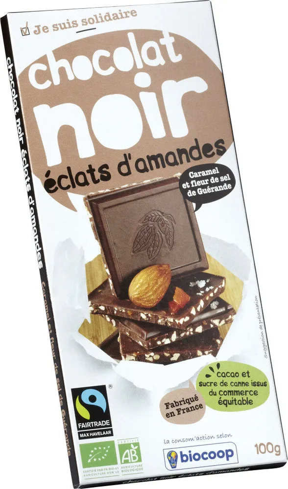 Chocolat noir aux éclats d'amande