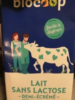 Lait 1/2 écrémé sans lactose brique