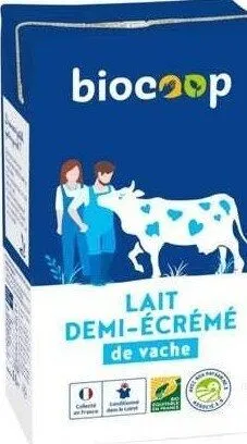Lait 1/2 écrémé UHT brique 1L 1/2 pal.