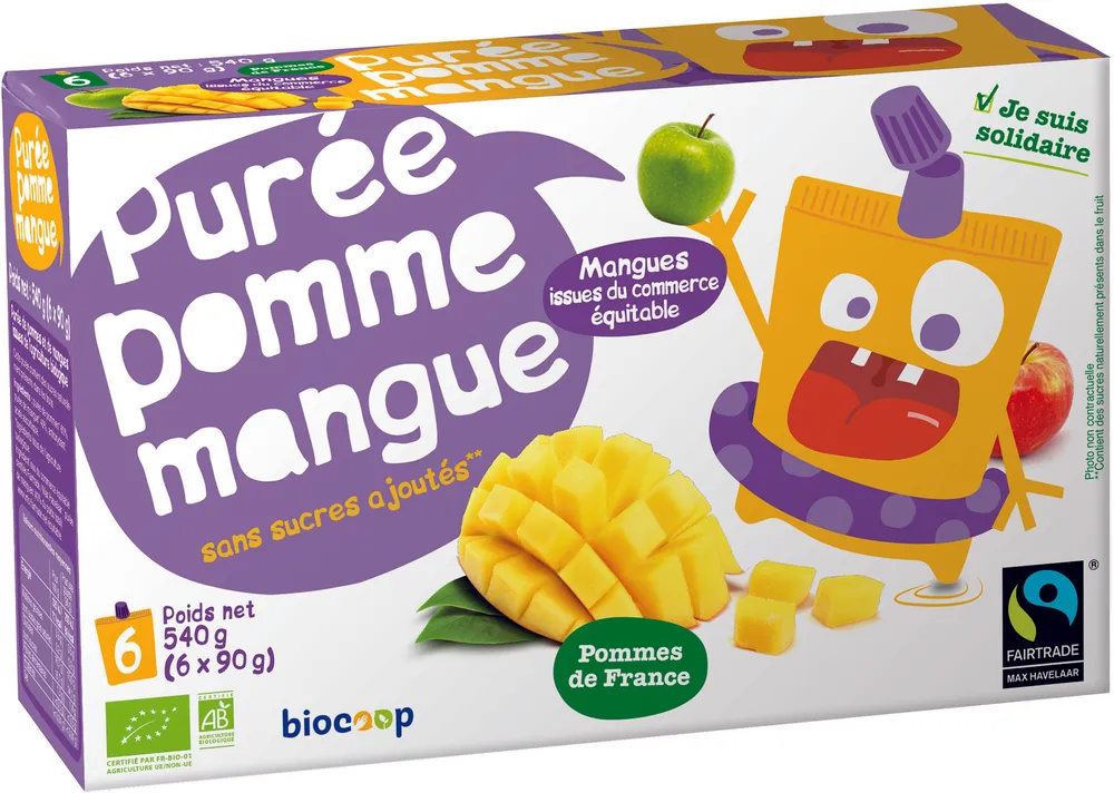 Purée pomme mangue gourde