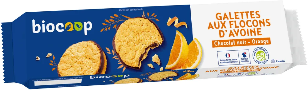 Galette avoine orange chocolat noir