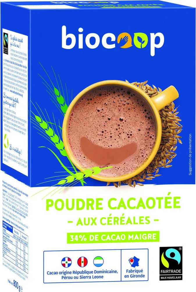 Poudre cacaotée aux céréales