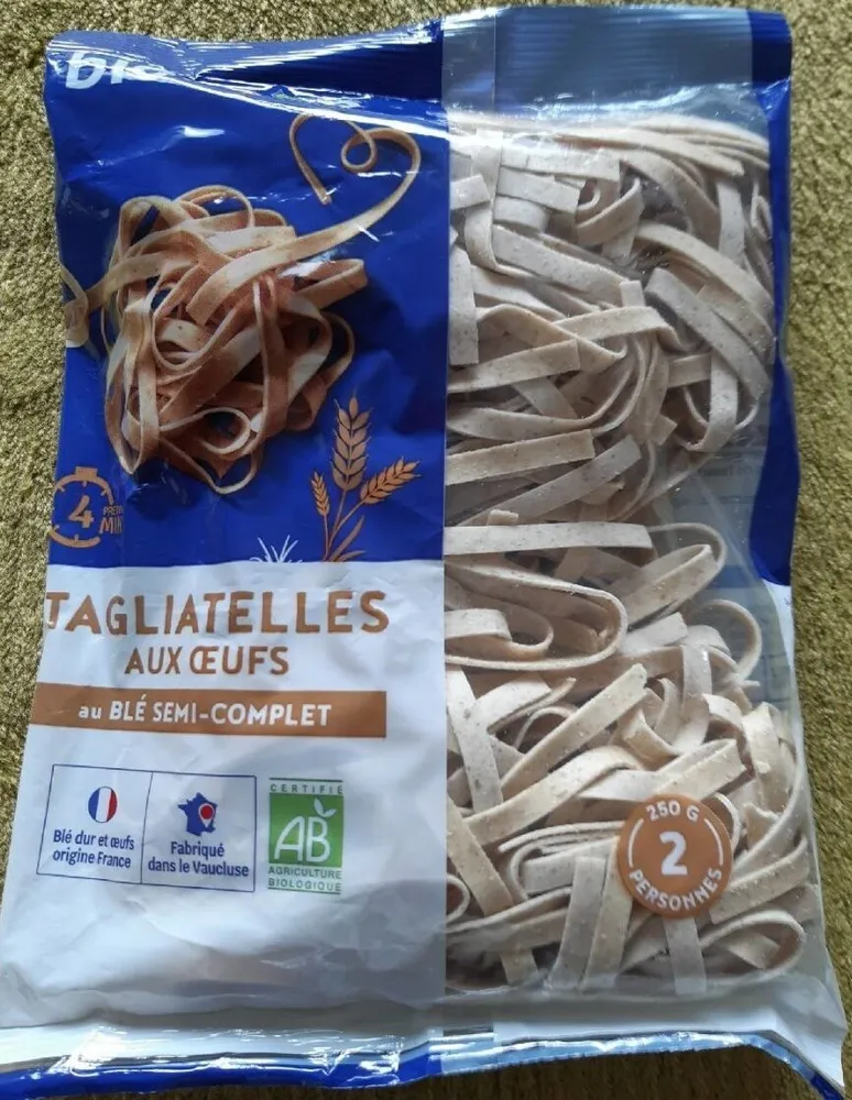 Tagliatelle oeuf blé 1/2 complet 250g CC