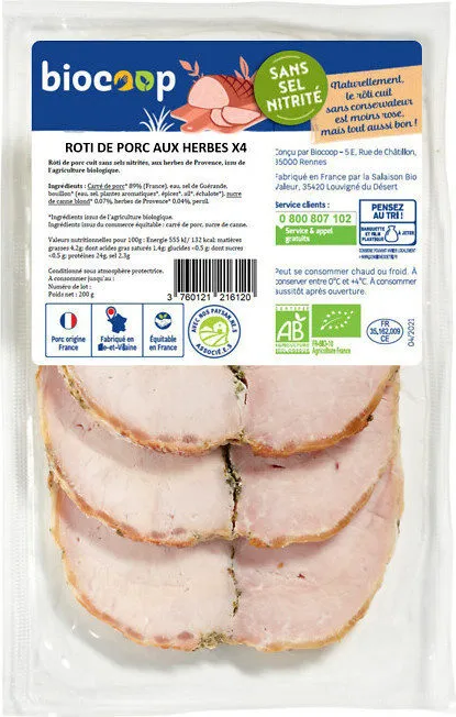 Rôti porc herbes ssel nitrit (4) 200g