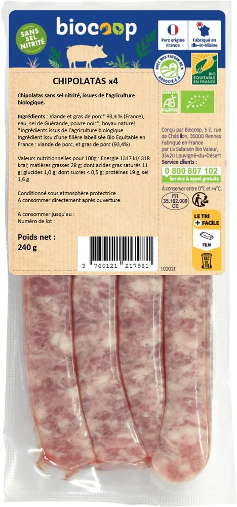 Chipolatas porc