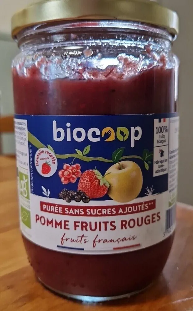Purée sans sucres ajoutés Pomme Fruits Rouges