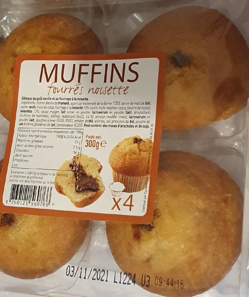 Muffins fourrés noisette