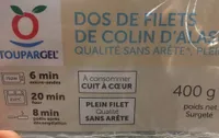 Dos de filets de colin d'Alaska