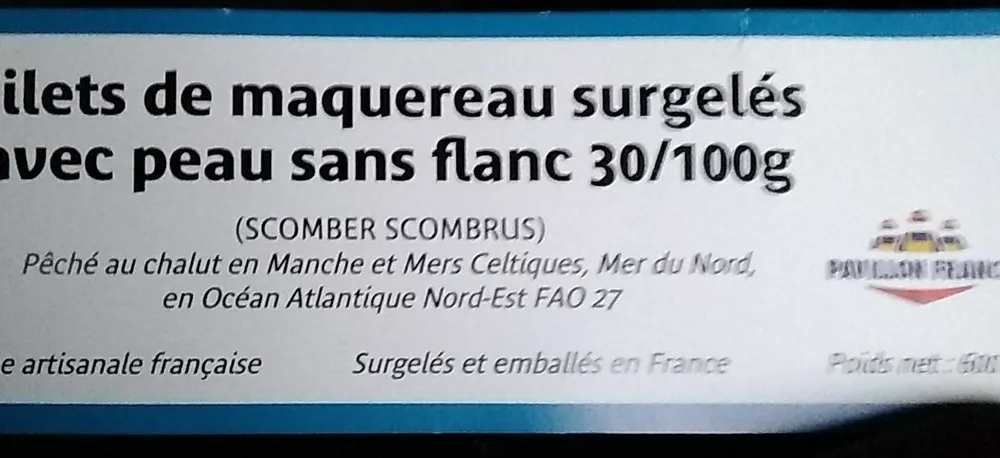 Filets de maquereaux surgelés