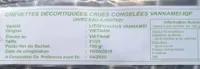 Crevettes décortiquées crues congelées