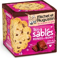 Sablés ronds et bons aux gouttes de chocolat 40g