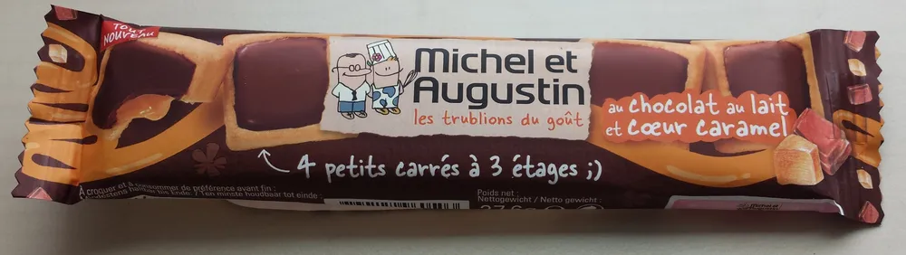 4 petits carrés chocolat au lait et cœur de caramel