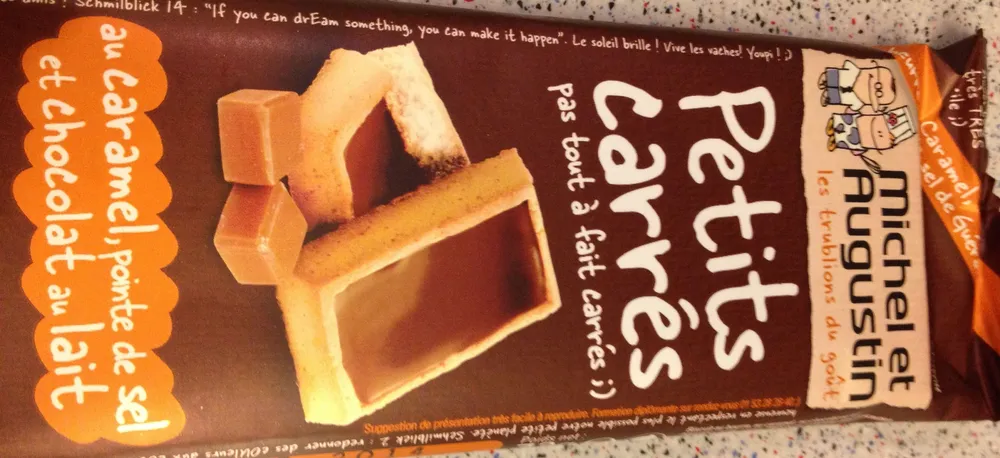 Petits carrés au caramel, pointe de sel et chocolat au lait