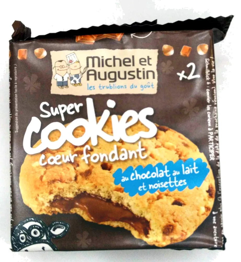 Super cookies coeur fondant au chocolat au lait et noisettes