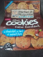 Mini cookies cœur fondant, chocolat au lait et noisettes