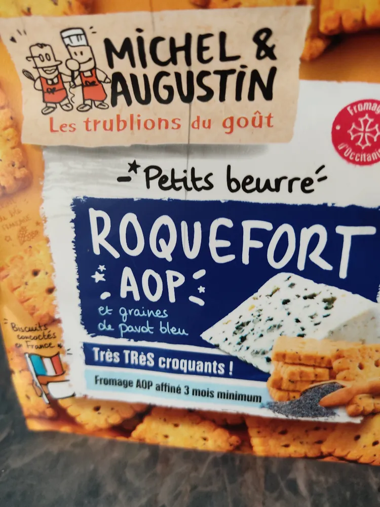 Petit beurre apéritif au Roquefort et graines de pavot bleu