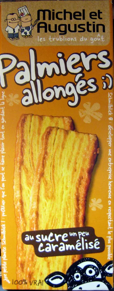 Palmiers allongés au sucre un peu caramélisé Michel et Augustin
