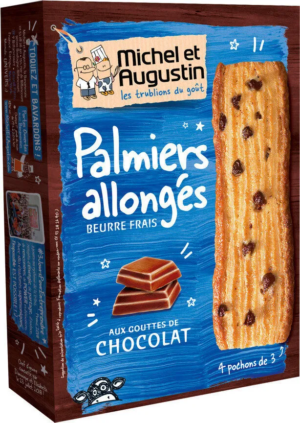 Palmiers pur beurre gouttes de chocolat 120g