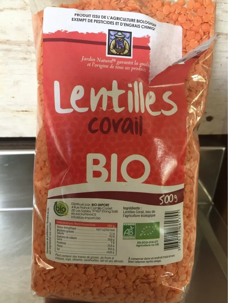 Lentilles corail bio