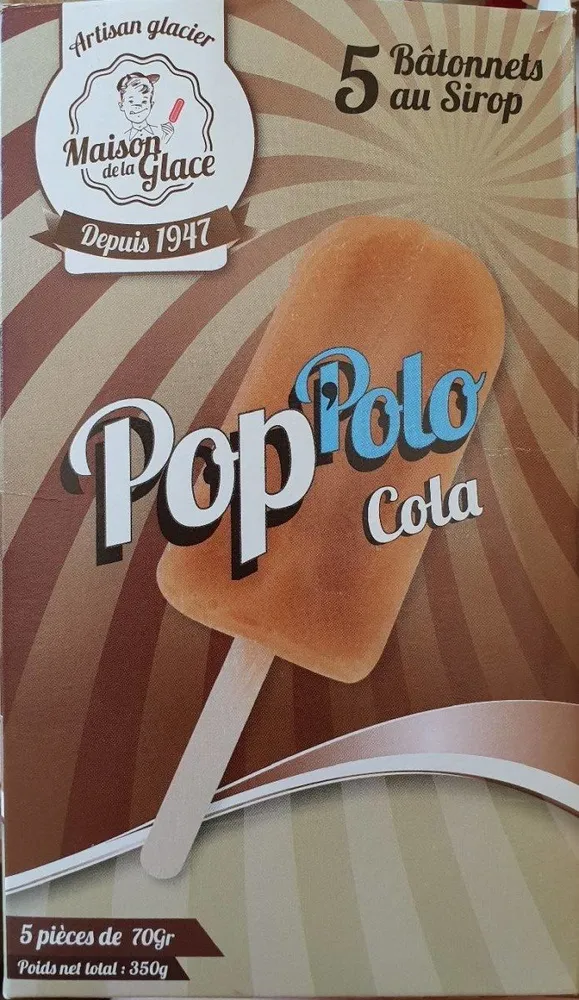 Bâtonnets à l'eau Pop'Polo Pac cola MAISON DE LA GLACE