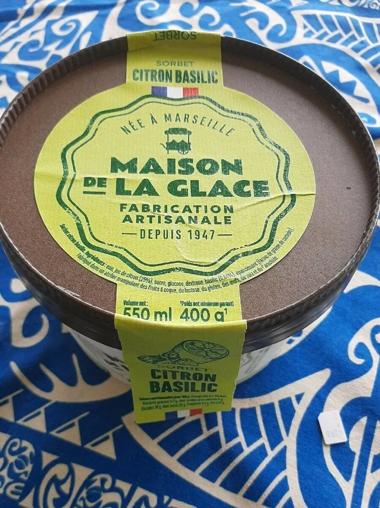 Sorbet citron basilic