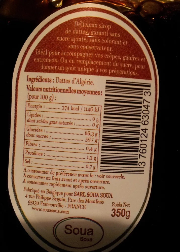 Deliceux sirop de dattes