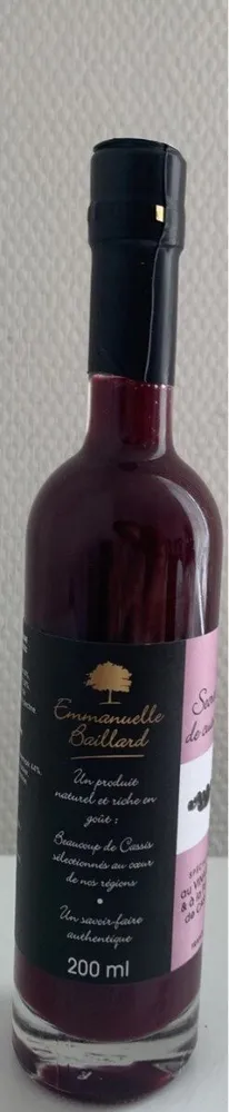 Spécialité au vinaigre et à la pulpe de cassis