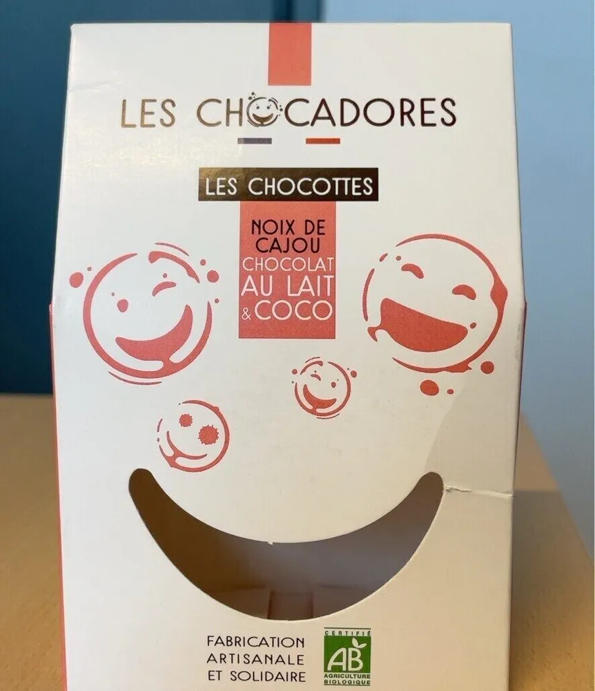 Les chocottes Noix de cajou, chocolat au lait et coco