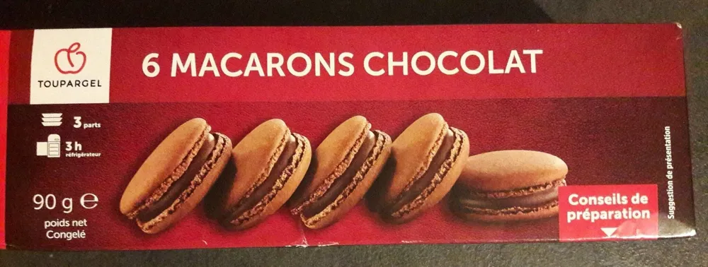 6 macarons chocolat