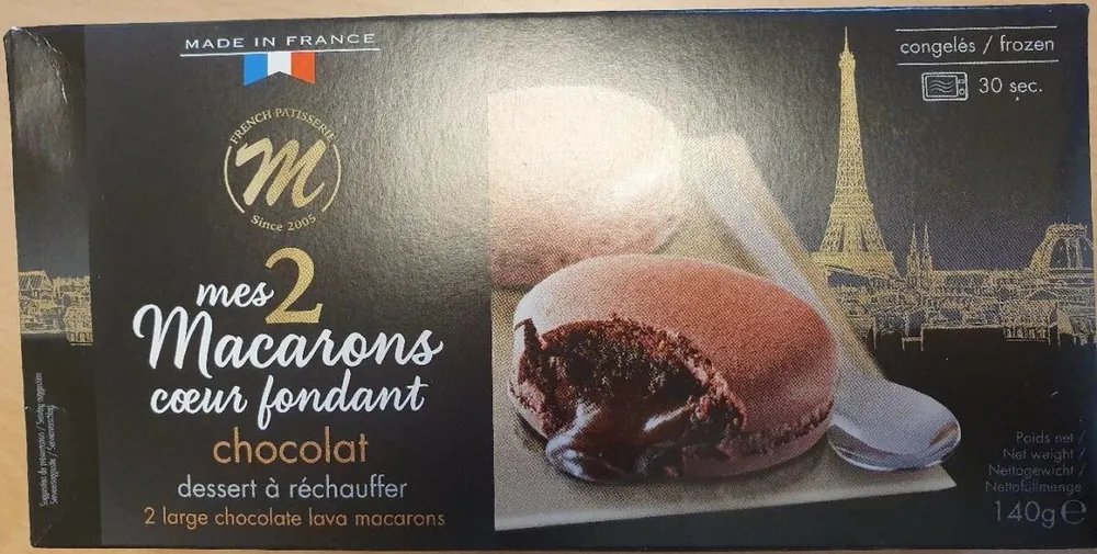 Mes deux macarons coeur fondant chocolat
