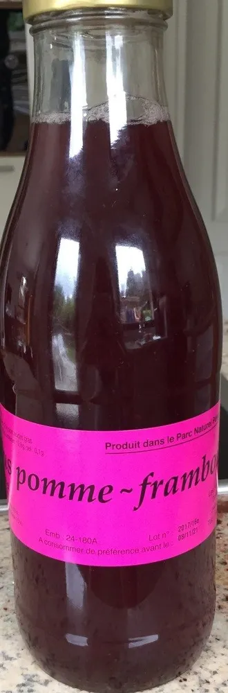 Jus de pomme framboise