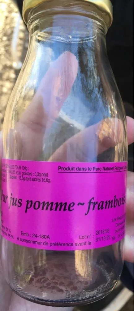 Pur jus de pomme - framboise
