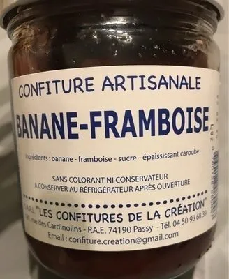 Confiture artisanale banane framboise