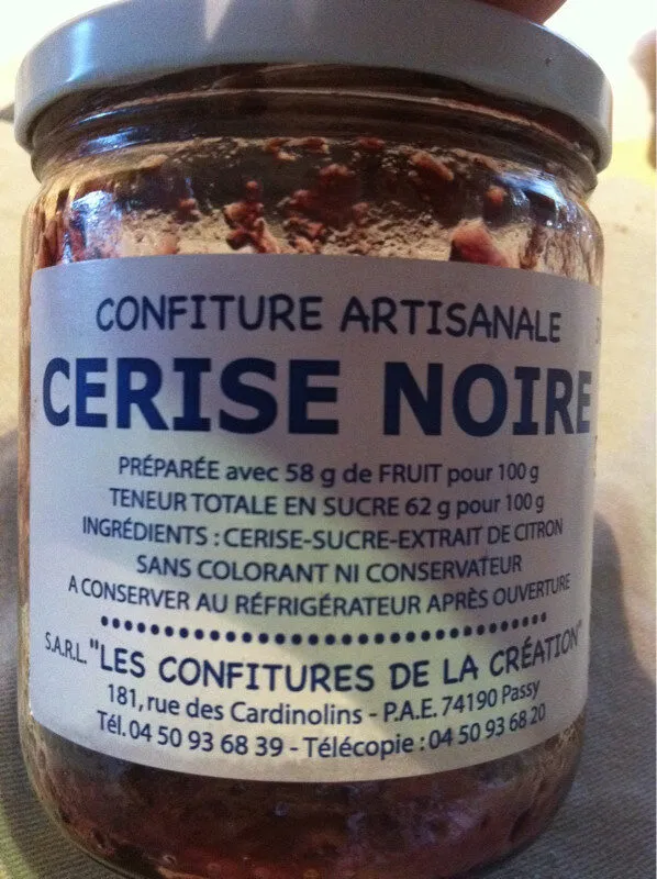 Cerise Noire Confiture Artisanale, 500g