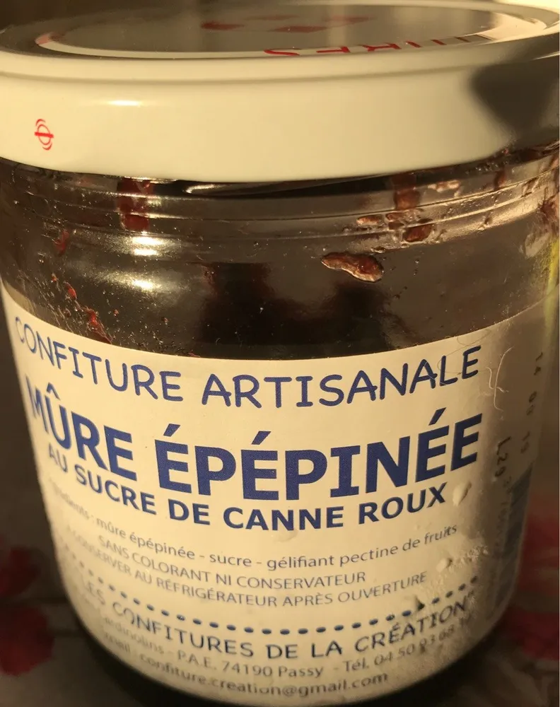 Confiture artisanale Mûre épépinée au sucre de canne roux