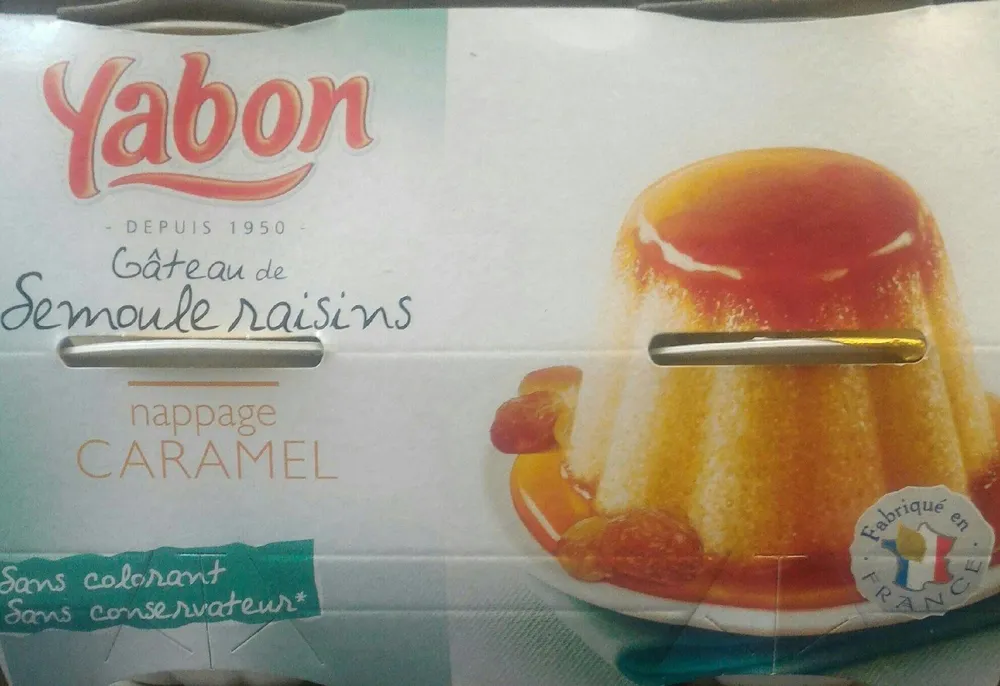 gâteau de semoule raisins nappage caramel