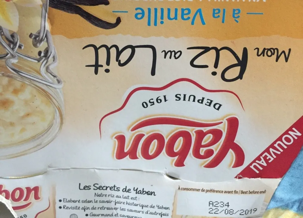 Mon riz au lait, à la vanille