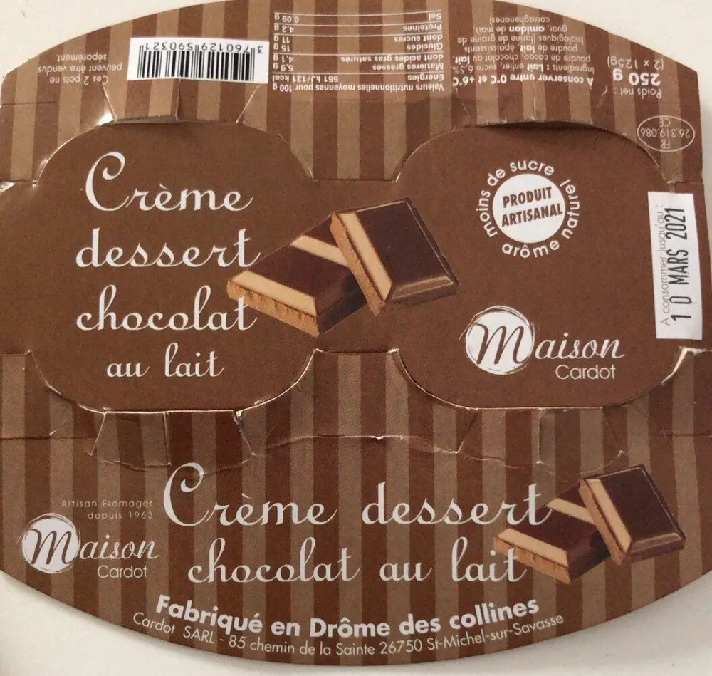 Creme dessert chocolat au lait