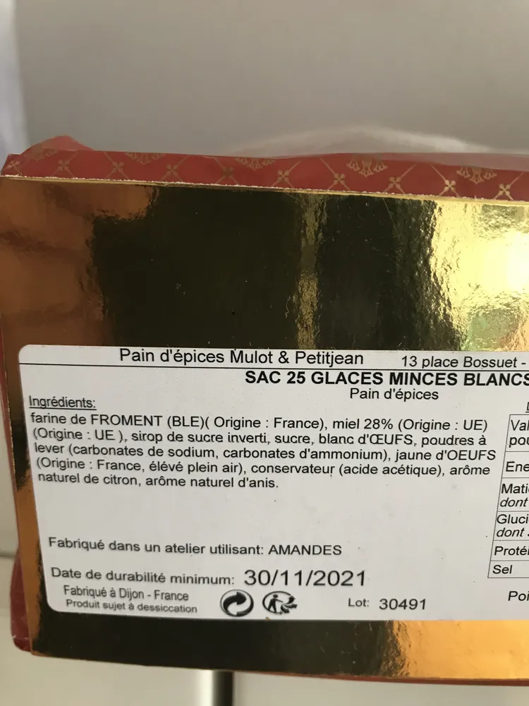 25 glaces minces blancs