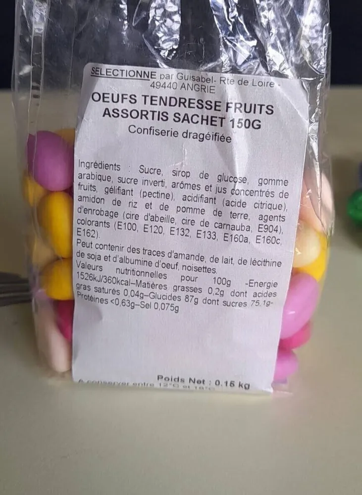 Œufs tendresse fruits assortis
