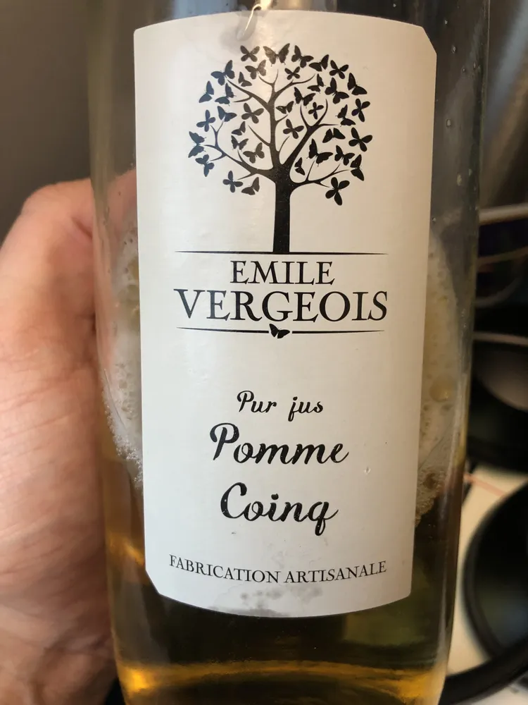Pur jus pomme coing PATRICK FONT, bouteille de