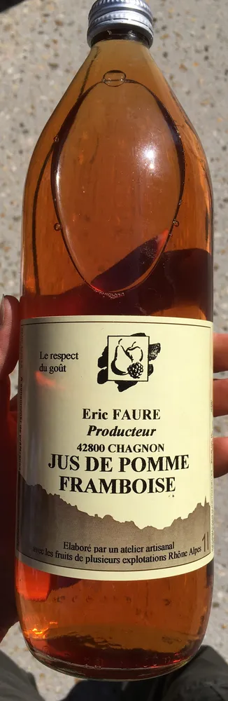 Jus de pomme framboise