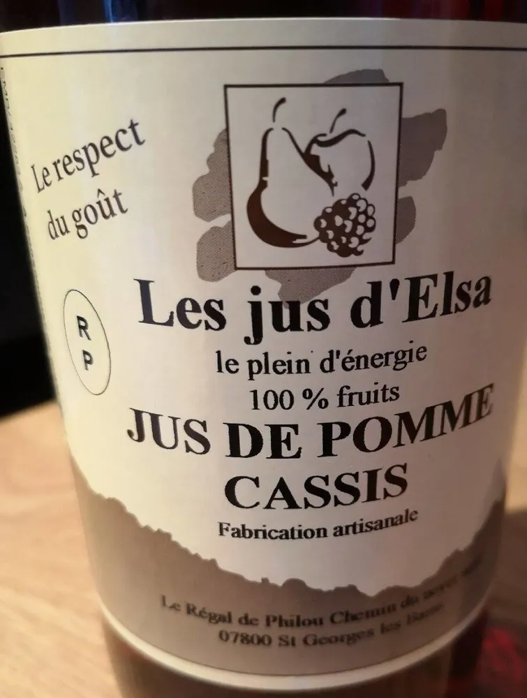 Jus de pomme cassis